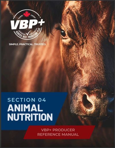 VBP+ Producer Reference Manual – Animal Nutrition Section